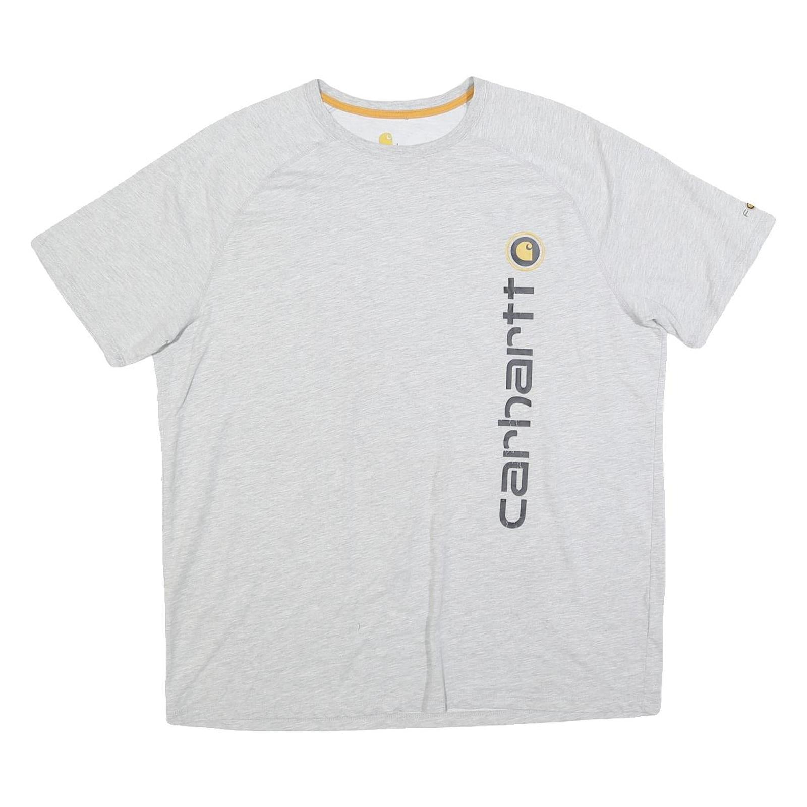 CARHARTT Mens Grey Cotton Blend T-Shirt L Short Sleeve Crew Neck Logo Print