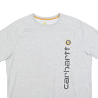 CARHARTT Mens Grey Cotton Blend T-Shirt L Short Sleeve Crew Neck Logo Print