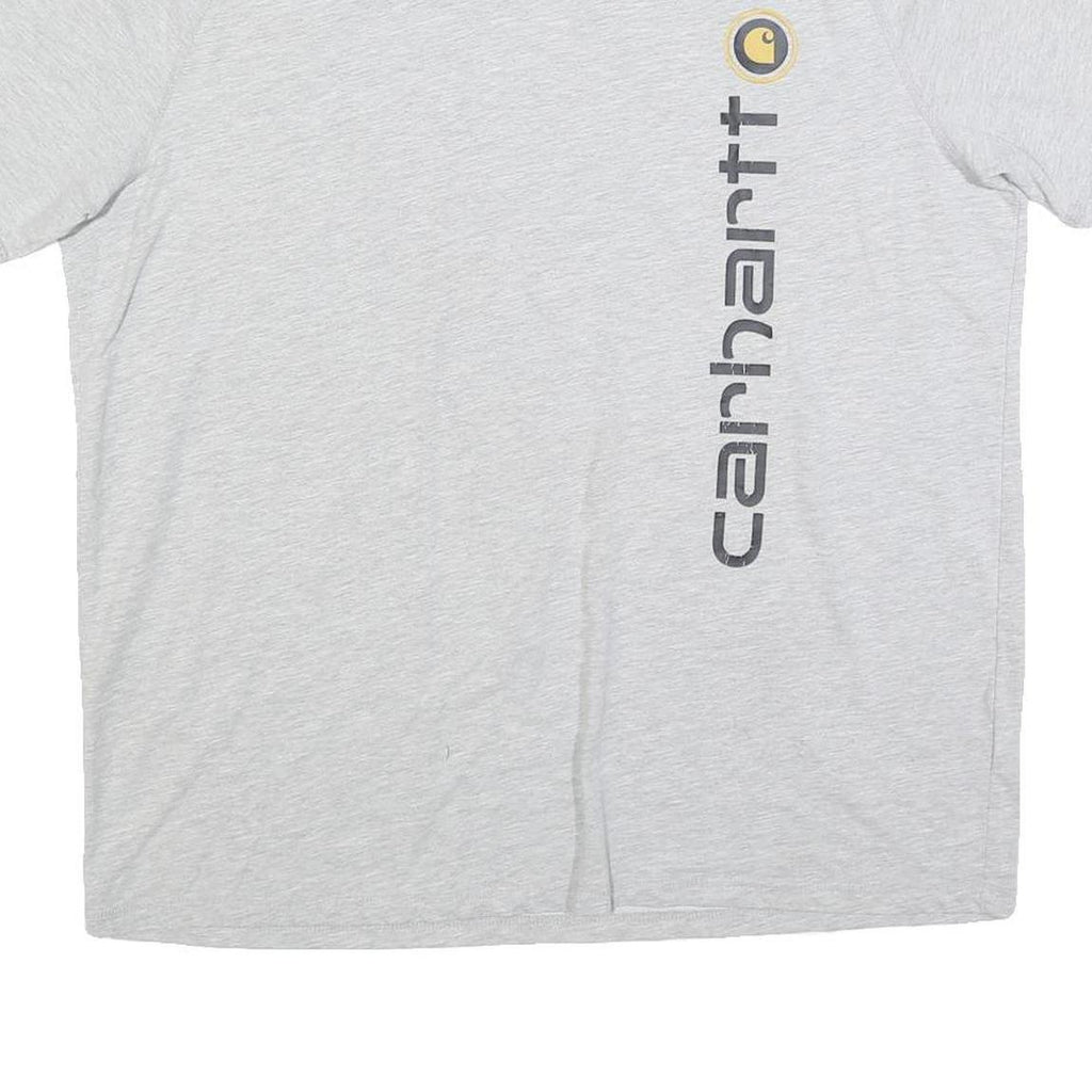 CARHARTT Mens Grey Cotton Blend T-Shirt L Short Sleeve Crew Neck Logo Print