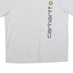 CARHARTT Mens Grey Cotton Blend T-Shirt L Short Sleeve Crew Neck Logo Print