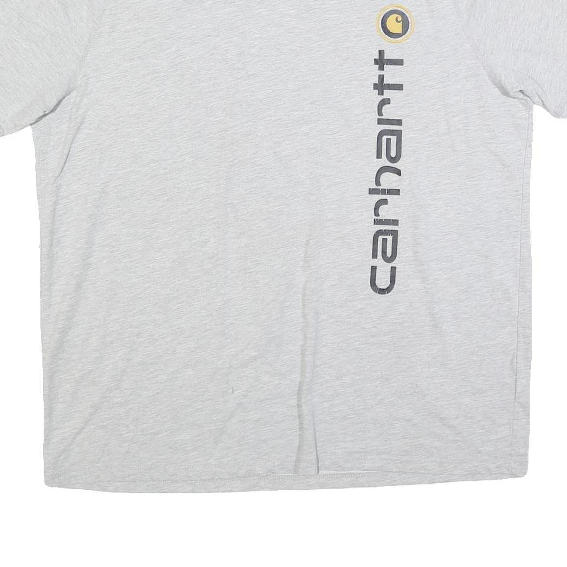 CARHARTT Mens Grey Cotton Blend T-Shirt L Short Sleeve Crew Neck Logo Print