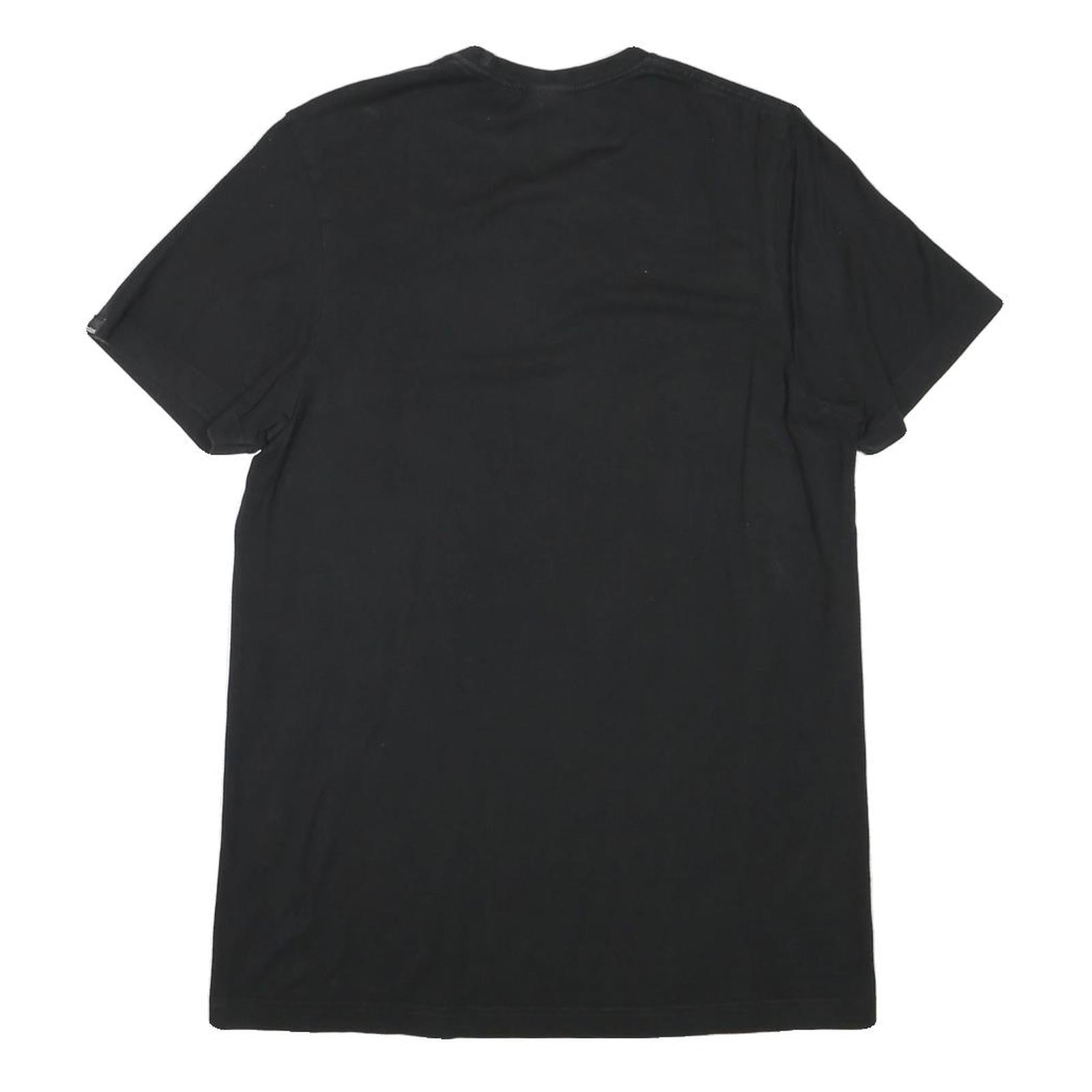 ADIDAS Mens Black Graphic T-Shirt S Short Sleeve Crew Neck Cotton Blend