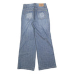 ONG JEANS Womens Relaxed Blue Denim Light W30 L30 Wide Leg Zip Closure