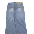 ONG JEANS Womens Relaxed Blue Denim Light W30 L30 Wide Leg Zip Closure
