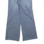 ONG JEANS Womens Relaxed Blue Denim Light W30 L30 Wide Leg Zip Closure