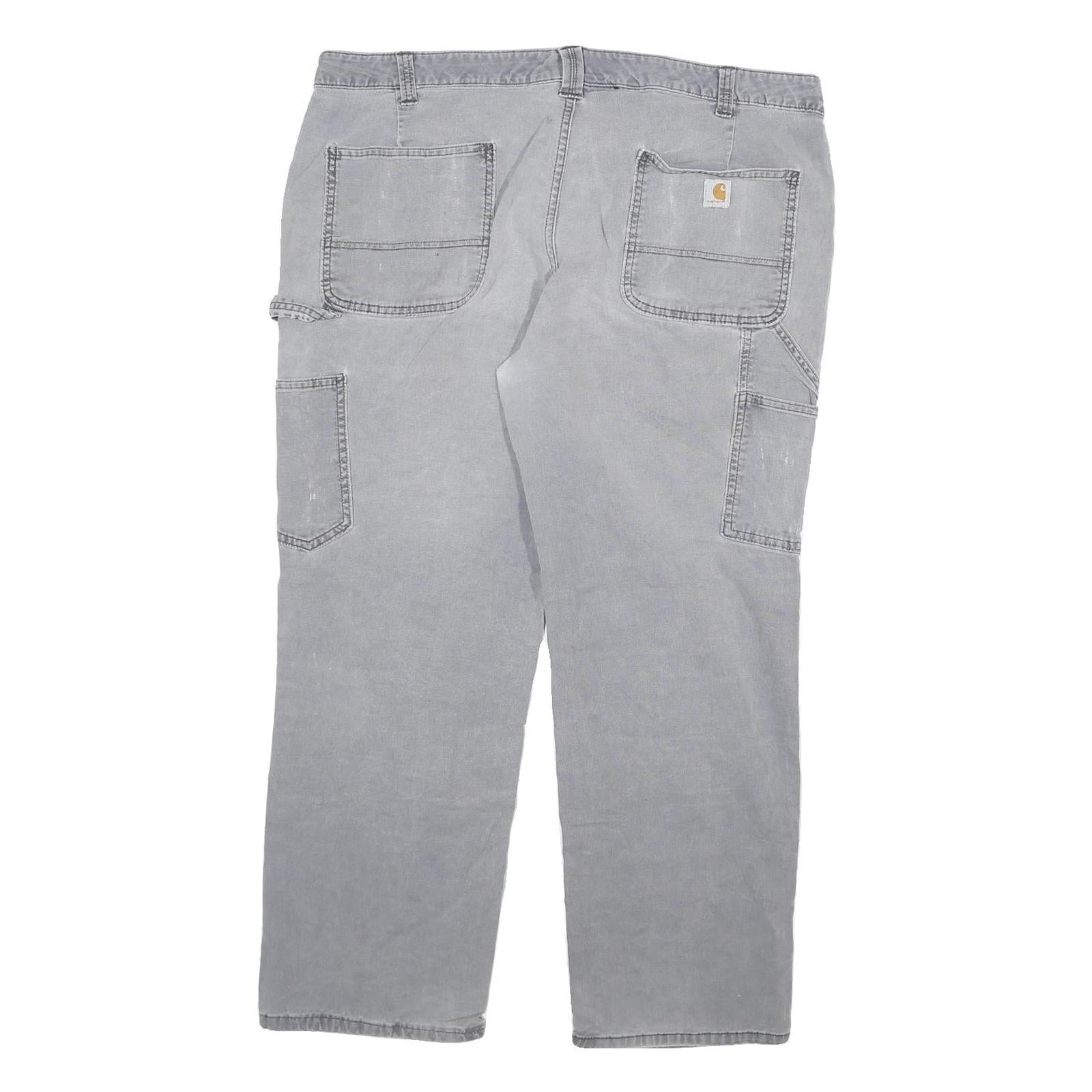 CARHARTT Womens Cotton Blend Grey Regular Fit Straight Leg Trousers W38 L28