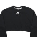 NIKE Womens Black Air Crew Neck XS Crop Sweatshirt Cotton Blend Casual