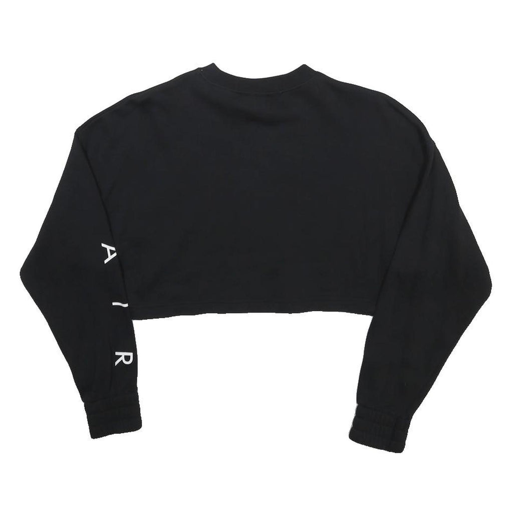 NIKE Womens Black Air Crew Neck XS Crop Sweatshirt Cotton Blend Casual