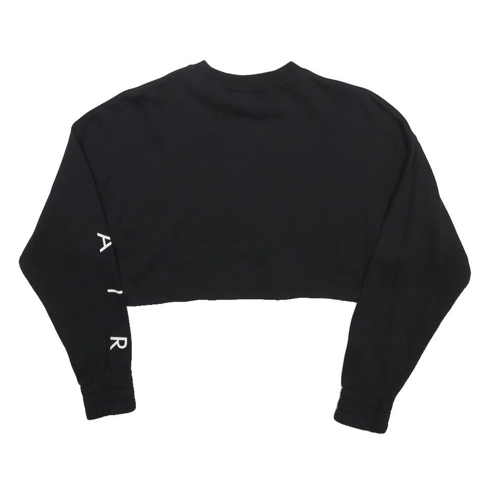 NIKE Womens Black Air Crew Neck XS Crop Sweatshirt Cotton Blend Casual