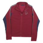 FILA Womens Maroon & Navy Zip Jacket M Cotton Blend Classic Sporty Long Sleeve