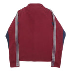 FILA Womens Maroon & Navy Zip Jacket M Cotton Blend Classic Sporty Long Sleeve
