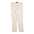 TOMMY HILFIGER Womens Slim Beige Cotton Blend Zip Trousers W28 L30 Classic