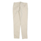 TOMMY HILFIGER Womens Slim Beige Cotton Blend Zip Trousers W28 L30 Classic