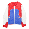 HCC Womens Red & Blue White Zip Jacket UK 10 Woven Colourblock Sporty Retro