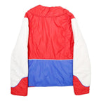 HCC Womens Red & Blue White Zip Jacket UK 10 Woven Colourblock Sporty Retro