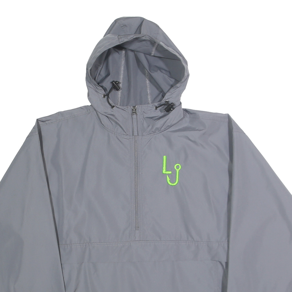 CHAMPION Mens Grey Lightweight Hooded Jacket M Polyester Plain Casual Sportswear