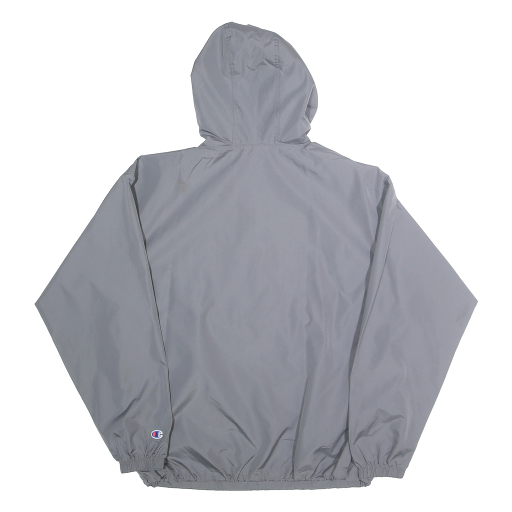 CHAMPION Mens Grey Lightweight Hooded Jacket M Polyester Plain Casual Sportswear