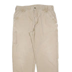 CARHARTT Mens Cotton Blend Beige Loose Straight Trousers W38 L34 Workwear Casual