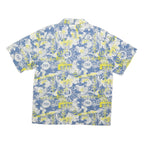 CARRERA Mens Blue & Yellow Graphic Print Shirt L Casual Summer Cotton Blend