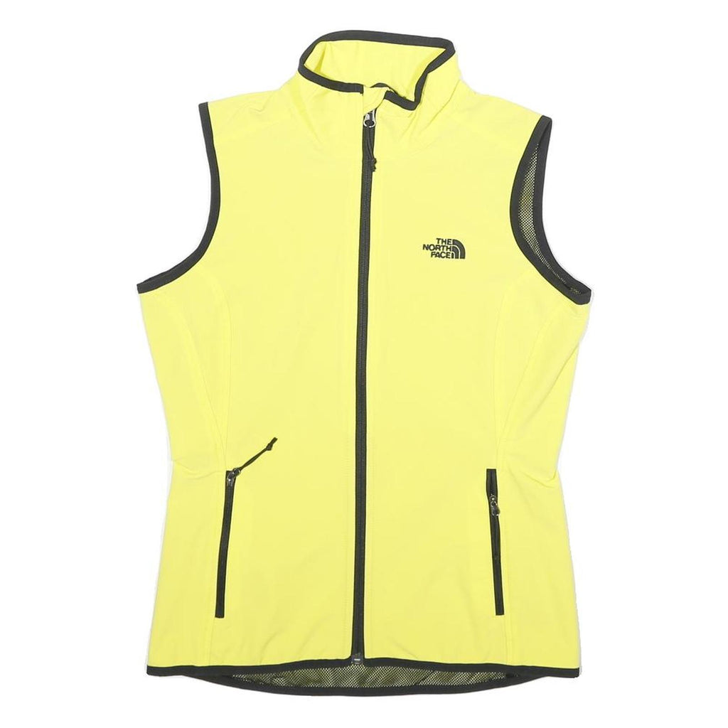 THE NORTH FACE Womens Yellow & Black Sleeveless Zip Jacket S Polyamide Blend