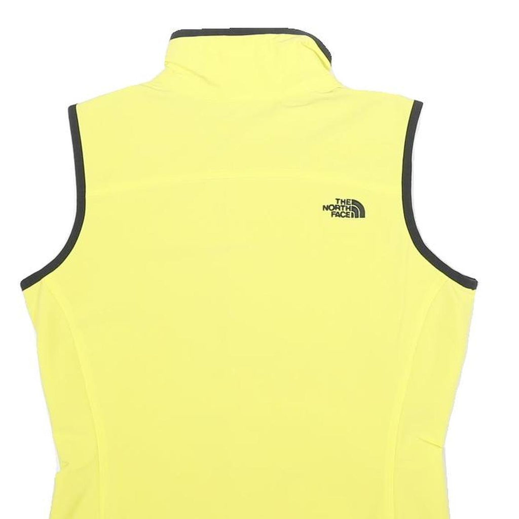 THE NORTH FACE Womens Yellow & Black Sleeveless Zip Jacket S Polyamide Blend