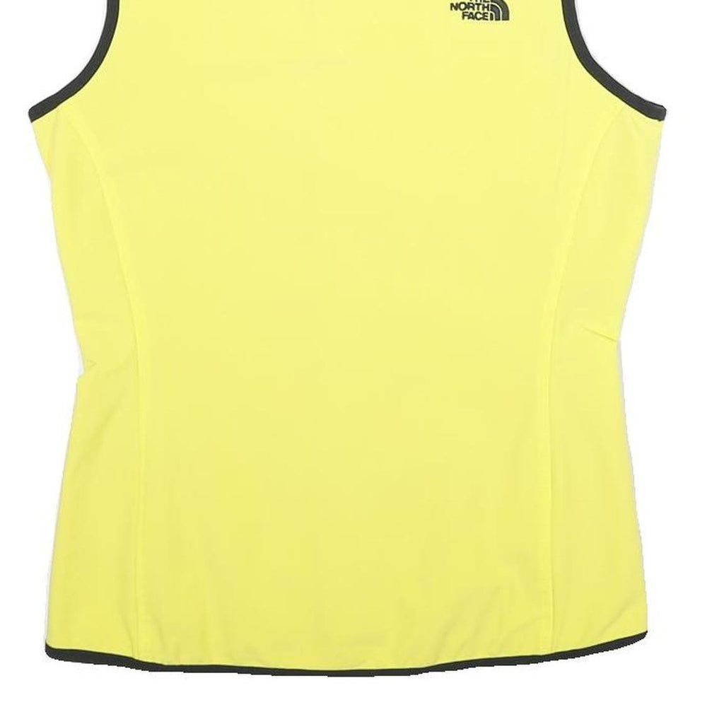 THE NORTH FACE Womens Yellow & Black Sleeveless Zip Jacket S Polyamide Blend