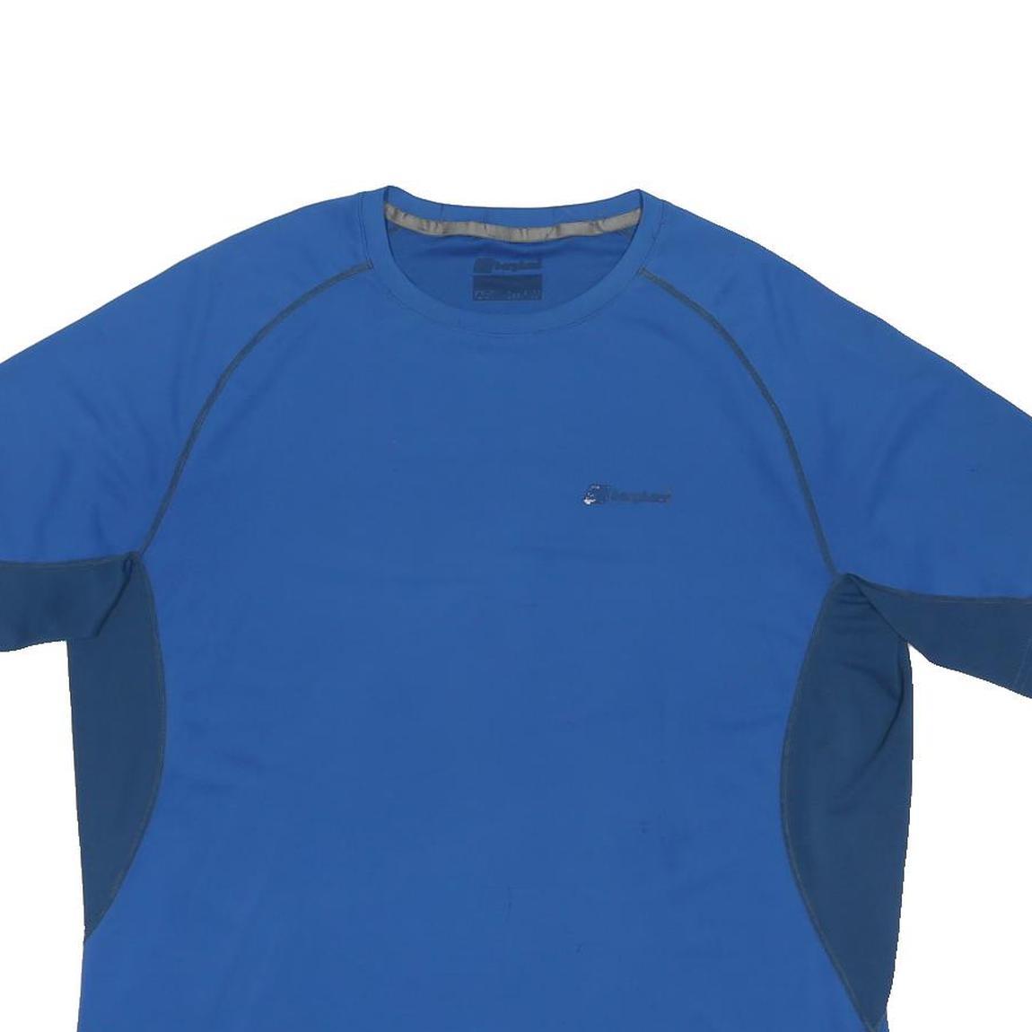 BERGHAUS Mens Blue & Navy Polyester Blend Short Sleeve Crew Neck T-Shirt XL