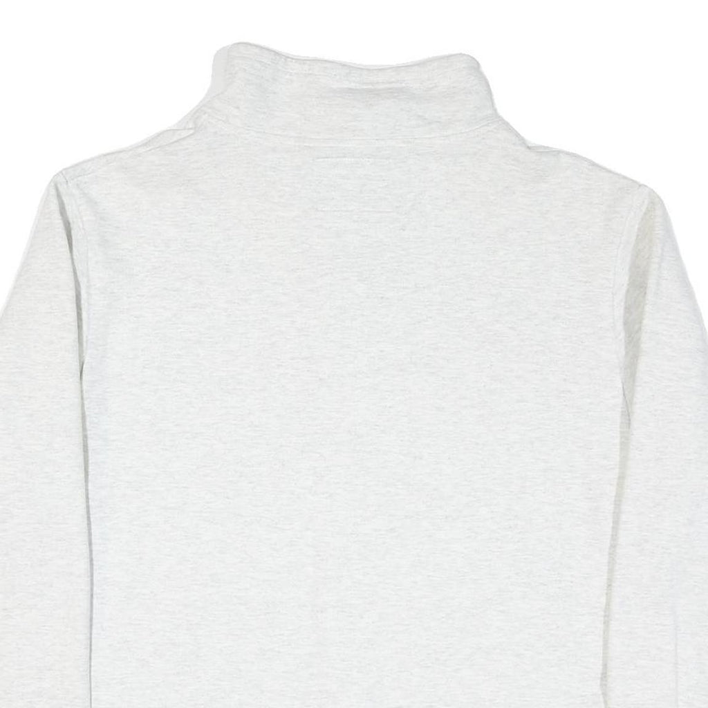 LEAGUE Mens White Pullover Sweatshirt L Button Neck Logo Casual Cotton Blend