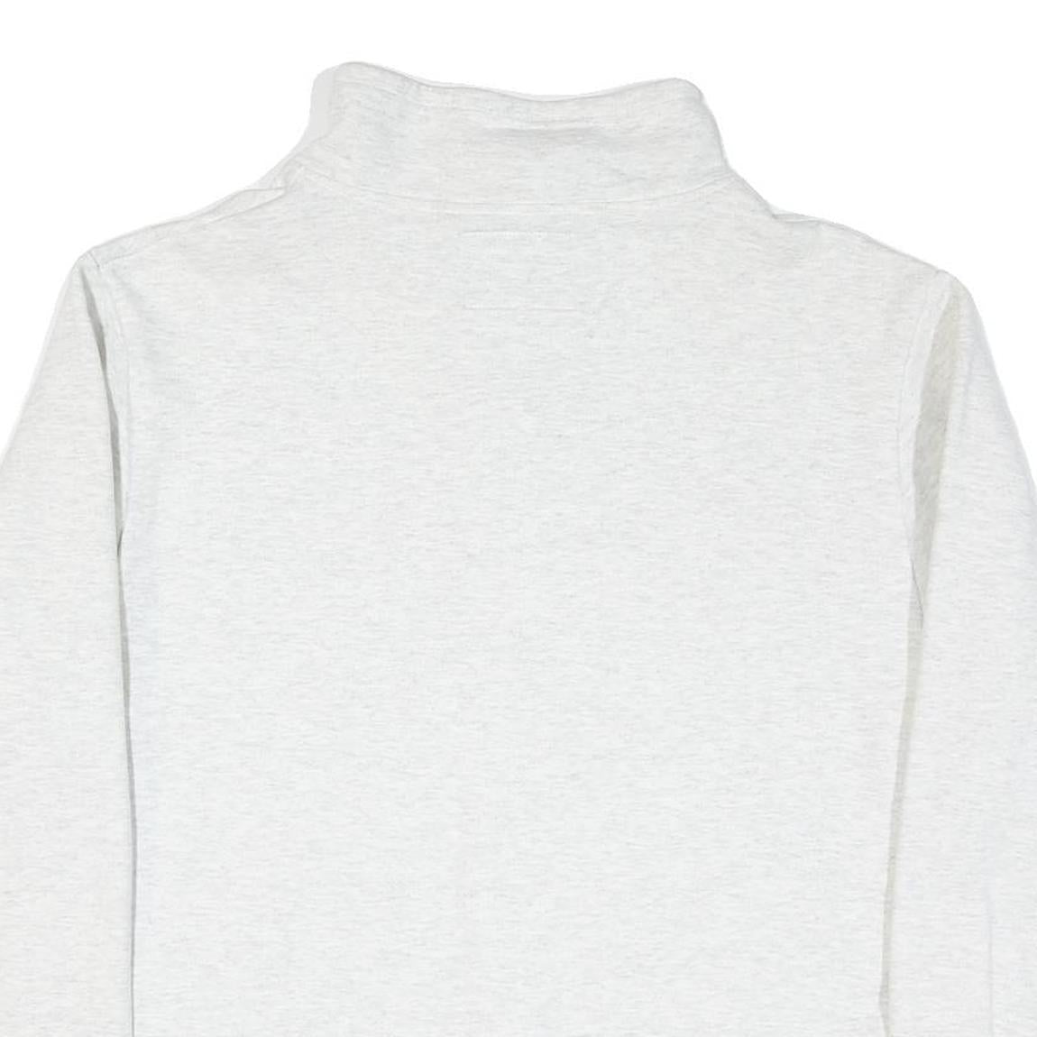 LEAGUE Mens White Pullover Sweatshirt L Button Neck Logo Casual Cotton Blend