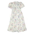 ALLEGRA Womens Cream Floral Day Polyester Dress Midi M Button V-Neck