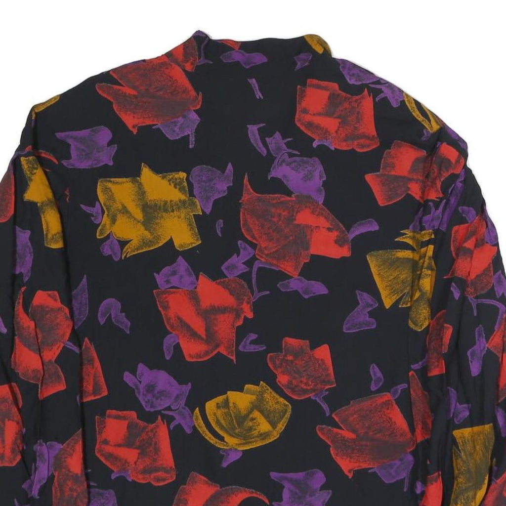 CHRISTIAN LLINARES Womens Black Red & Purple Printed Shirt Long Sleeve Collared