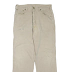 CARHARTT Mens Cotton Blend Beige Regular Fit Straight Leg Trousers W34 L34