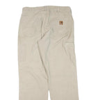 CARHARTT Mens Cotton Blend Beige Regular Fit Straight Leg Trousers W34 L34