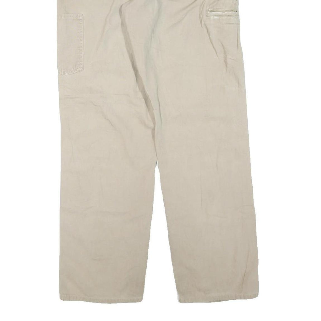 CARHARTT Mens Cotton Blend Beige Regular Fit Straight Leg Trousers W34 L34