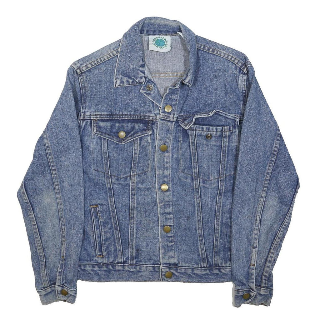 Tomorrows Generation Womens Blue Denim Button Jacket S Woven Casual Retro Style