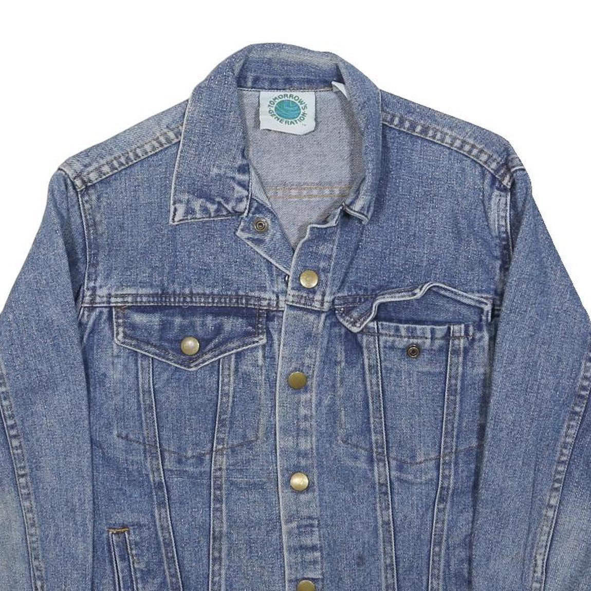 Tomorrows Generation Womens Blue Denim Button Jacket S Woven Casual Retro Style