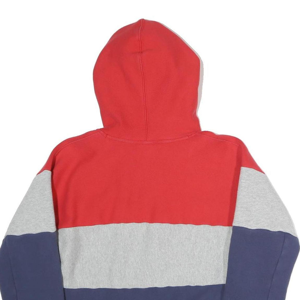 CHAMPION REVERSE WEAVE Womens Red & Grey & Navy Hoodie M Colourblock Pullover