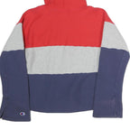 CHAMPION REVERSE WEAVE Womens Red & Grey & Navy Hoodie M Colourblock Pullover
