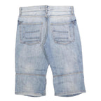 SMOG Mens Light Blue Denim Casual Shorts M W32 Cotton Blend Stitch Detail