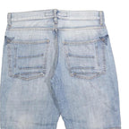SMOG Mens Light Blue Denim Casual Shorts M W32 Cotton Blend Stitch Detail
