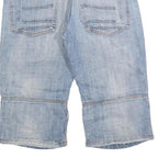 SMOG Mens Light Blue Denim Casual Shorts M W32 Cotton Blend Stitch Detail
