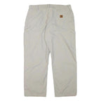 CARHARTT Mens Cotton Blend Beige Relaxed Straight Trousers W37 L29 Workwear