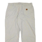 CARHARTT Mens Cotton Blend Beige Relaxed Straight Trousers W37 L29 Workwear