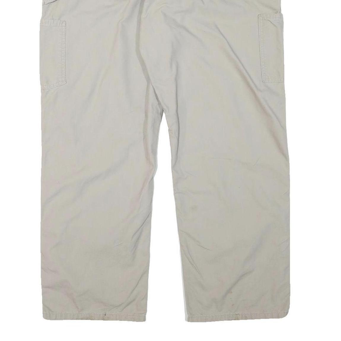 CARHARTT Mens Cotton Blend Beige Relaxed Straight Trousers W37 L29 Workwear