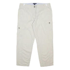TOMMY HILFIGER Womens Cotton Beige Regular Cargo Trousers W32 L25 Utility Pocket