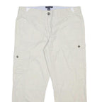 TOMMY HILFIGER Womens Cotton Beige Regular Cargo Trousers W32 L25 Utility Pocket