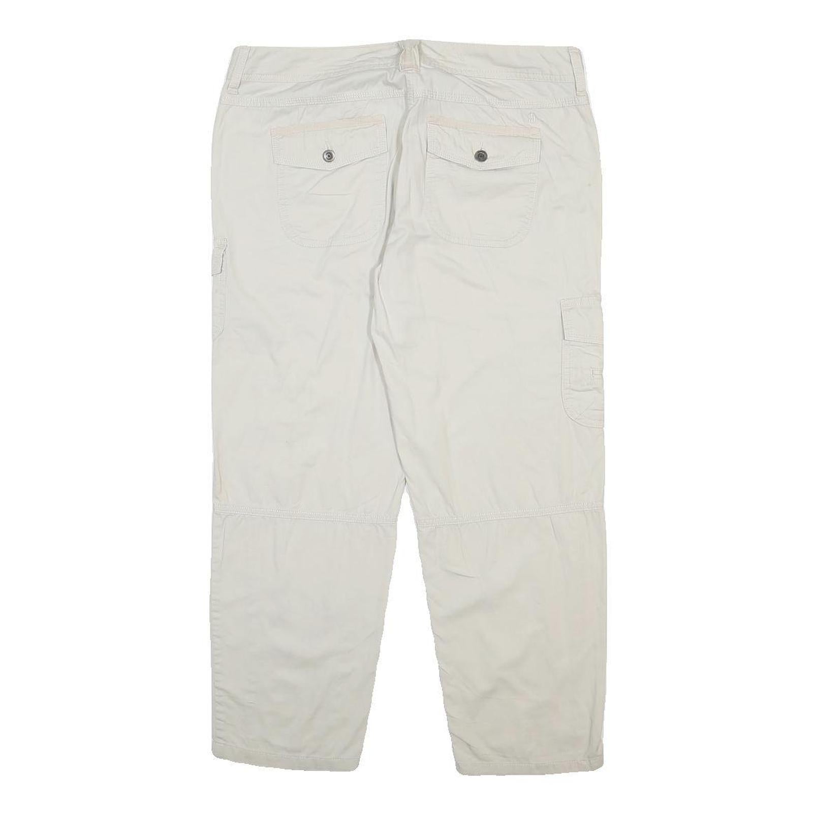TOMMY HILFIGER Womens Cotton Beige Regular Cargo Trousers W32 L25 Utility Pocket