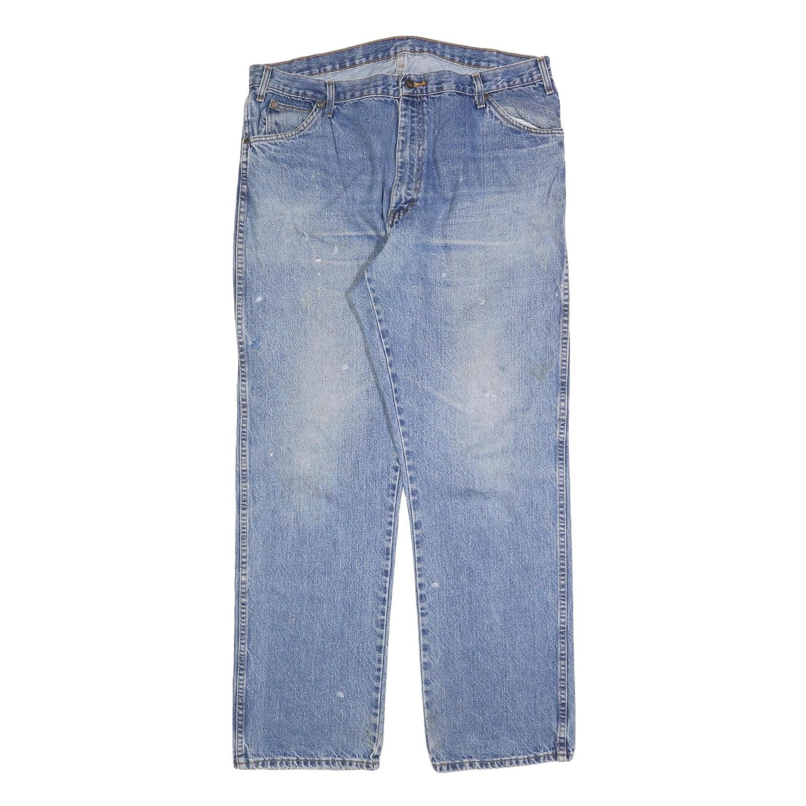 DICKIES Mens Regular Fit Blue Denim Straight Jeans W40 L34 Workwear Cotton Blend