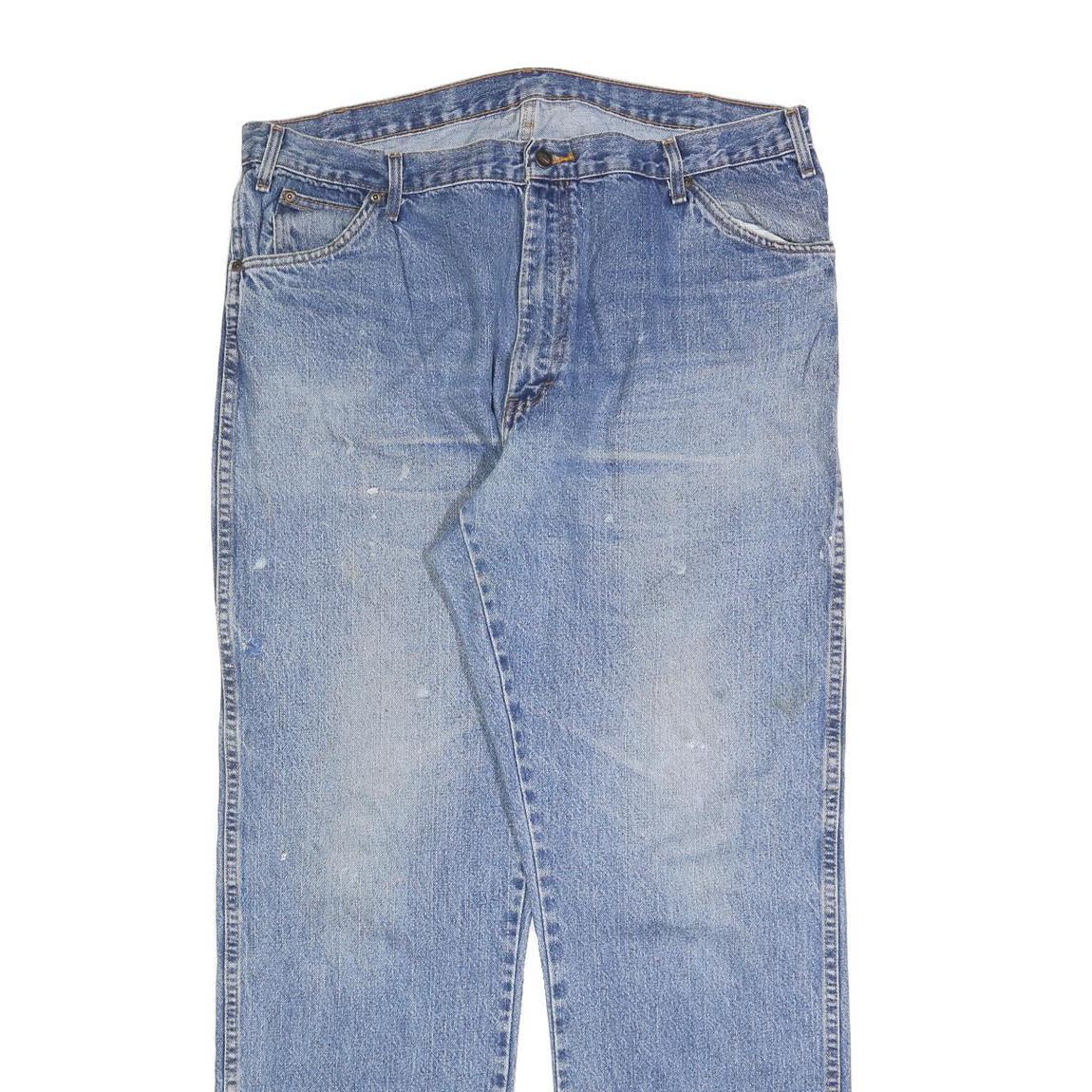 DICKIES Mens Regular Fit Blue Denim Straight Jeans W40 L34 Workwear Cotton Blend