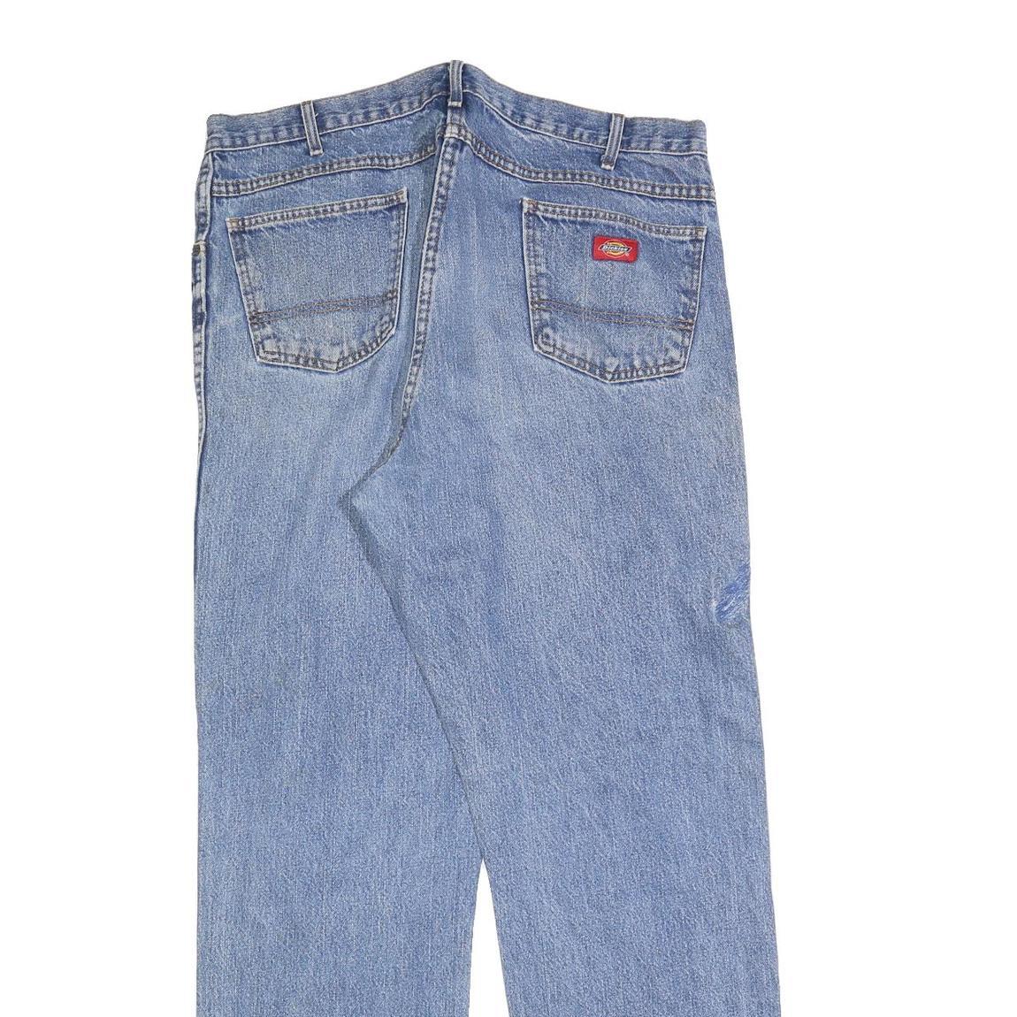 DICKIES Mens Regular Fit Blue Denim Straight Jeans W40 L34 Workwear Cotton Blend